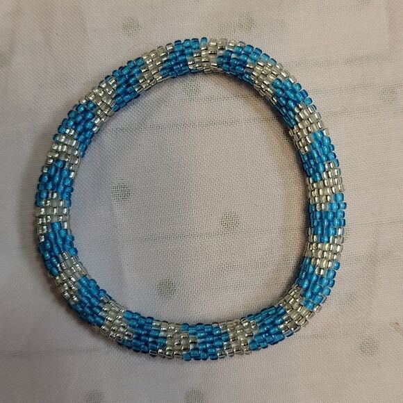 Set of 2 Sashka Bracelets - Blue & Silver - Picture 3 of 9